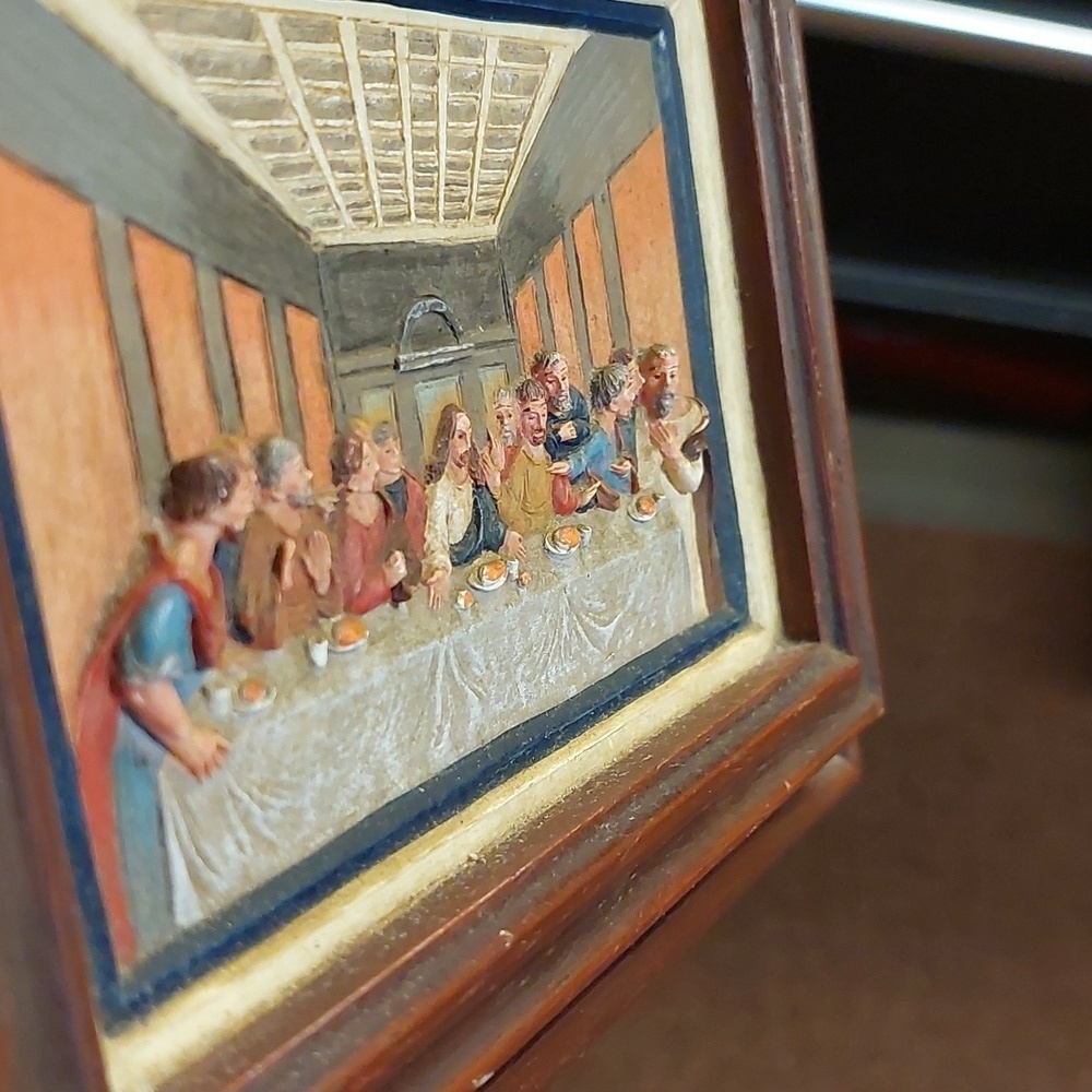 Vintage Stand alone 3D The Last Supper Framed Art - Picture 2 of 4